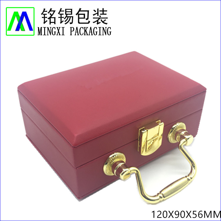 Small Elegant Jewerly Case With Gold Metal Handle