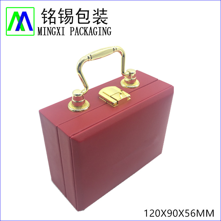 Small Elegant Jewerly Case With Gold Metal Handle