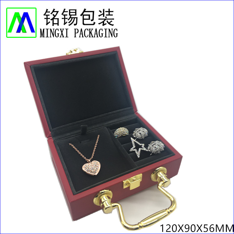Small Elegant Jewerly Case With Gold Metal Handle