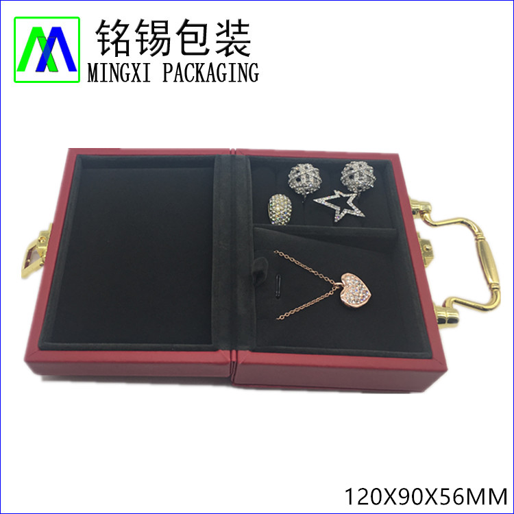 Small Elegant Jewerly Case With Gold Metal Handle