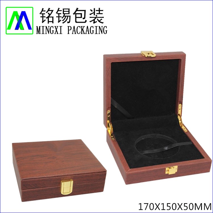 Wood Gold Coin Box With Metal Closure
