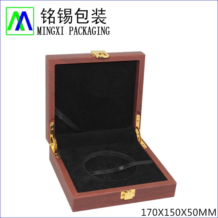Wood Gold Coin Box With Metal Closure