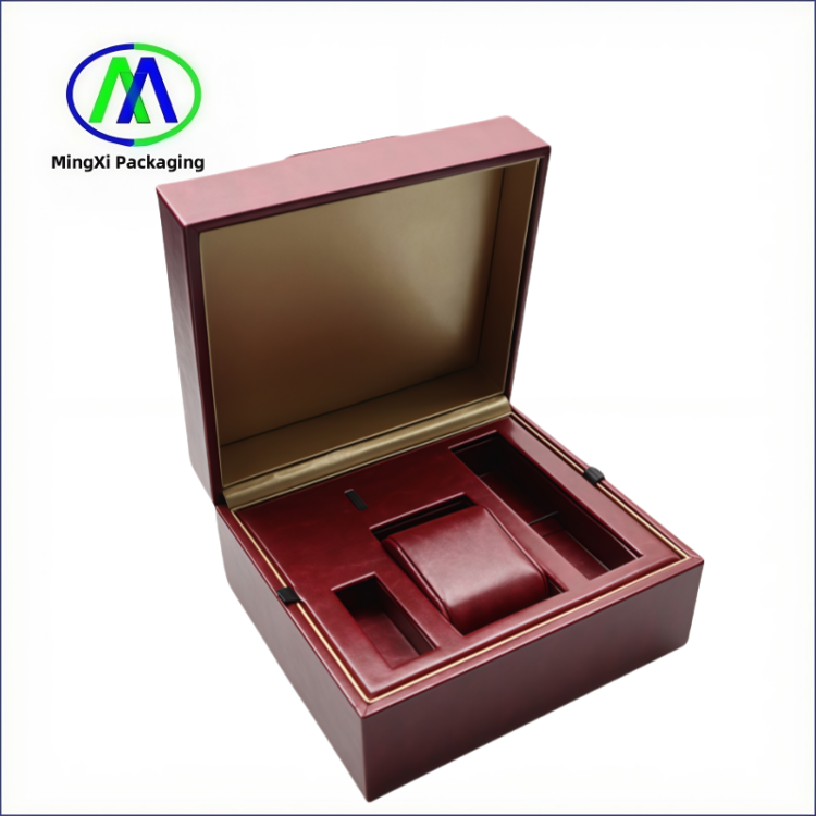 Custom PU Leather Watch Box Luxury Gift Boxes for Men's Watch Packaging