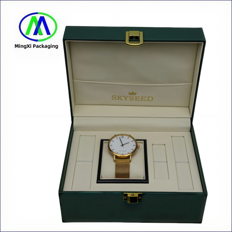Custom PU Leather Watch Box Luxury Gift Boxes for Men's Watch Packaging