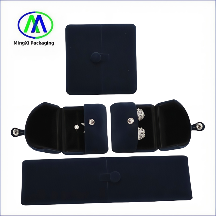 Hot Sale Dark Blue Velvet Necklace Box Luxury Ring Box Earrings Bracelet Jewelry