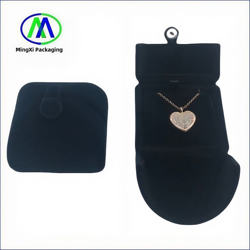 Hot Sale Dark Blue Velvet Necklace Box Luxury Ring Box Earrings Bracelet Jewelry