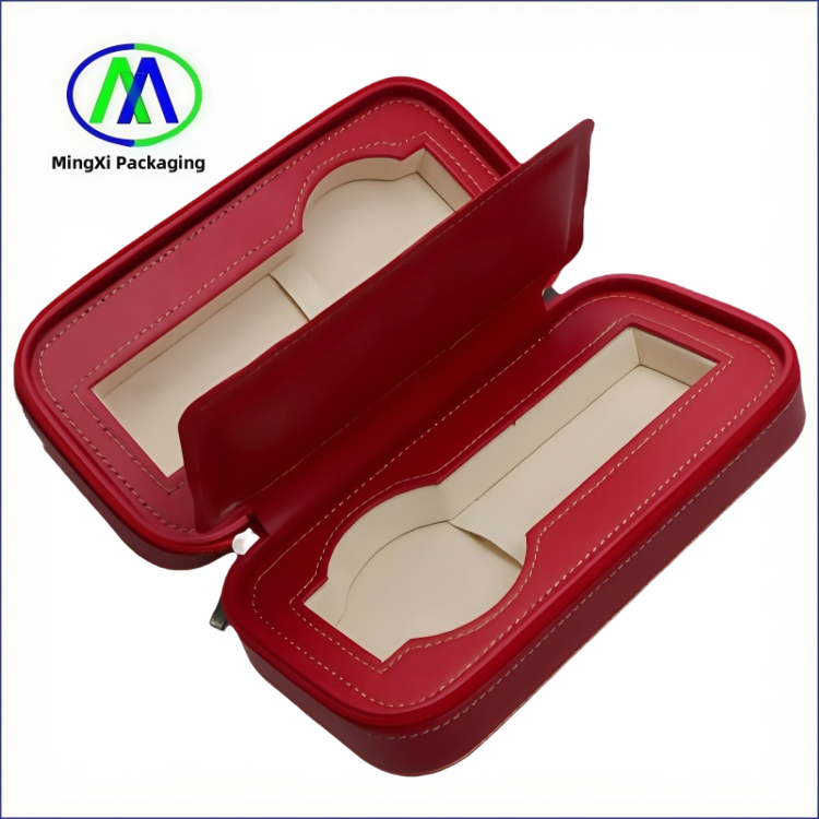 Customizable Travel Watch Storage Box Luxury Watch Gift Box with 2 Slots