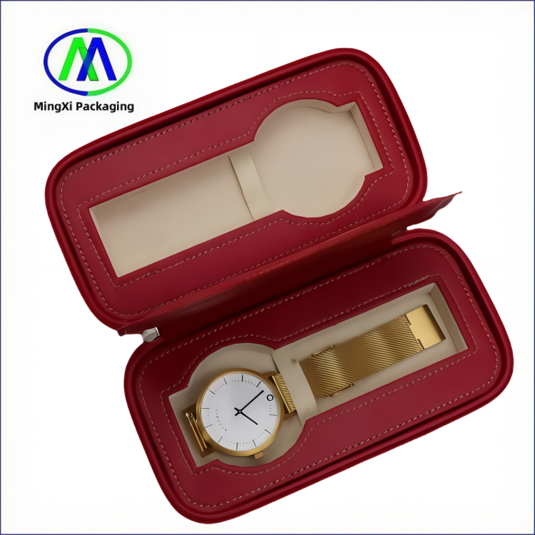 Customizable Travel Watch Storage Box Luxury Watch Gift Box with 2 Slots